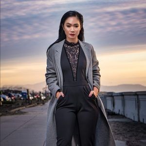 Express Black Lace Jumpsuit